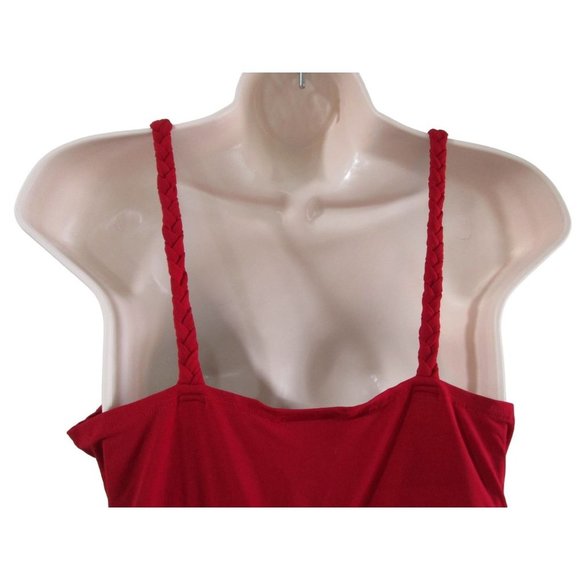 Bisou Bisou Michele Bohbot Beaded Accent Chiffon Overlay Red Cocktail Dress Sz 8 - Picture 12 of 16